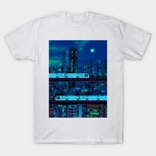 Skyscraper neon aesthetic T-Shirt